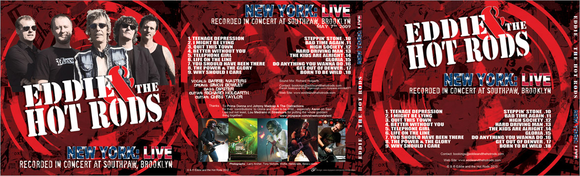 Eddie & The Hot Rods New York Live Cd Design by Sophie Lo